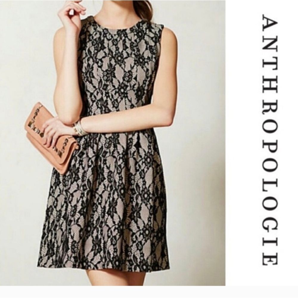 Anthropology HD  Paris Black Lace Dress
